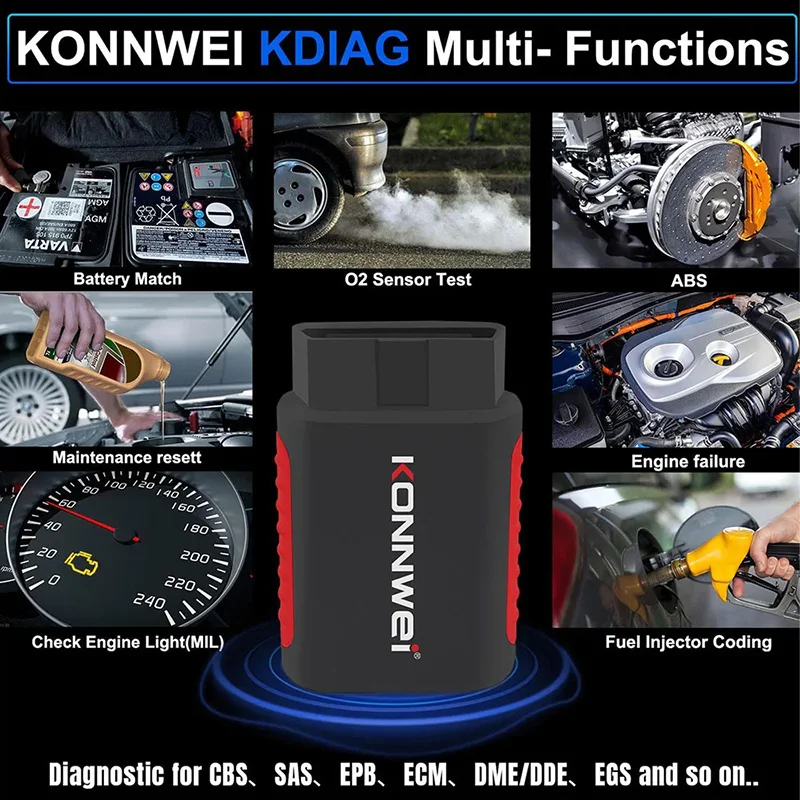 2026 KONNWEI KDIAG Sistema Completo Scanner Automático Redefinir SAS EPB Serviço Programador ECU OBD OBD2 Ferramenta de Diagnóstico de Carro pk Thinkdiag MINI - Image 3
