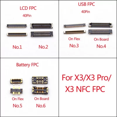 Conector FPC para Xiaomi POCO X3, X3 Pro, Carregador USB NFC, Plugue de Contato de Carregamento, Conector de Bateria, 2-10Pcs