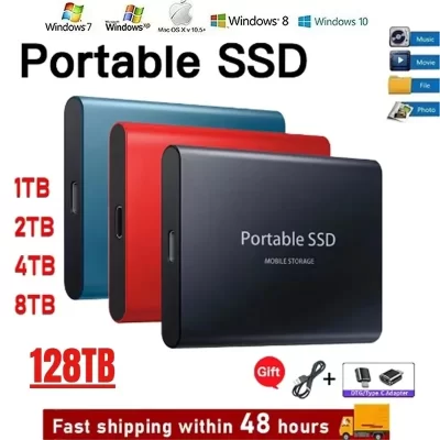 High-speed External Hard Drive 1TB 2TB 4TB Portable SSD Type-C Interface USB3.1 Hard Disk Solid State Drive for xiaomi Laptop PC