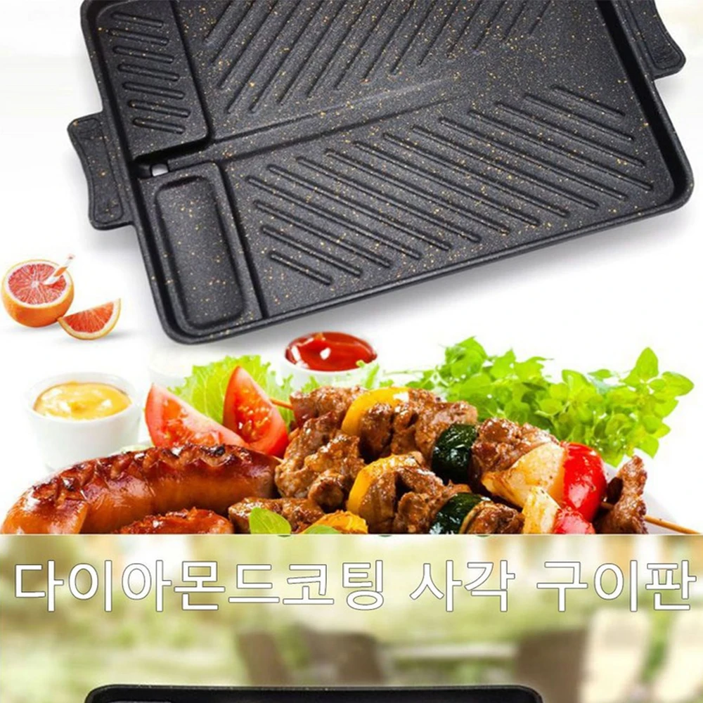 Kosun coreano grill pan churrasco guipan fundição de alumínio triplo flatbed almôndegas bife pote casa forno de papelão ao ar livre indoor - Image 2