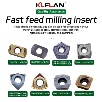 KLFLAN Carbide Fast Feed Turning CNC lathe cutting,LOGU030310ER-GM,WNMU080608EN,SOMT140520-LD,LPGT010210ER-GM, 10 Pieces per Box