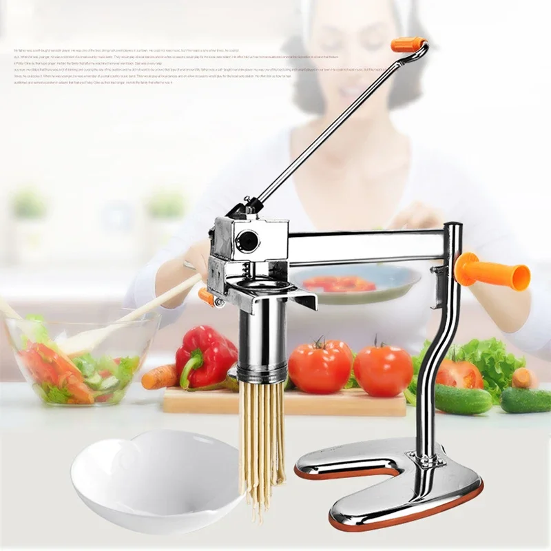 Household Manual Stainless Steel Noodle Pressing Machine Portable Two-axis Moodle Making Machine Manual Noodle Press - Image 2
