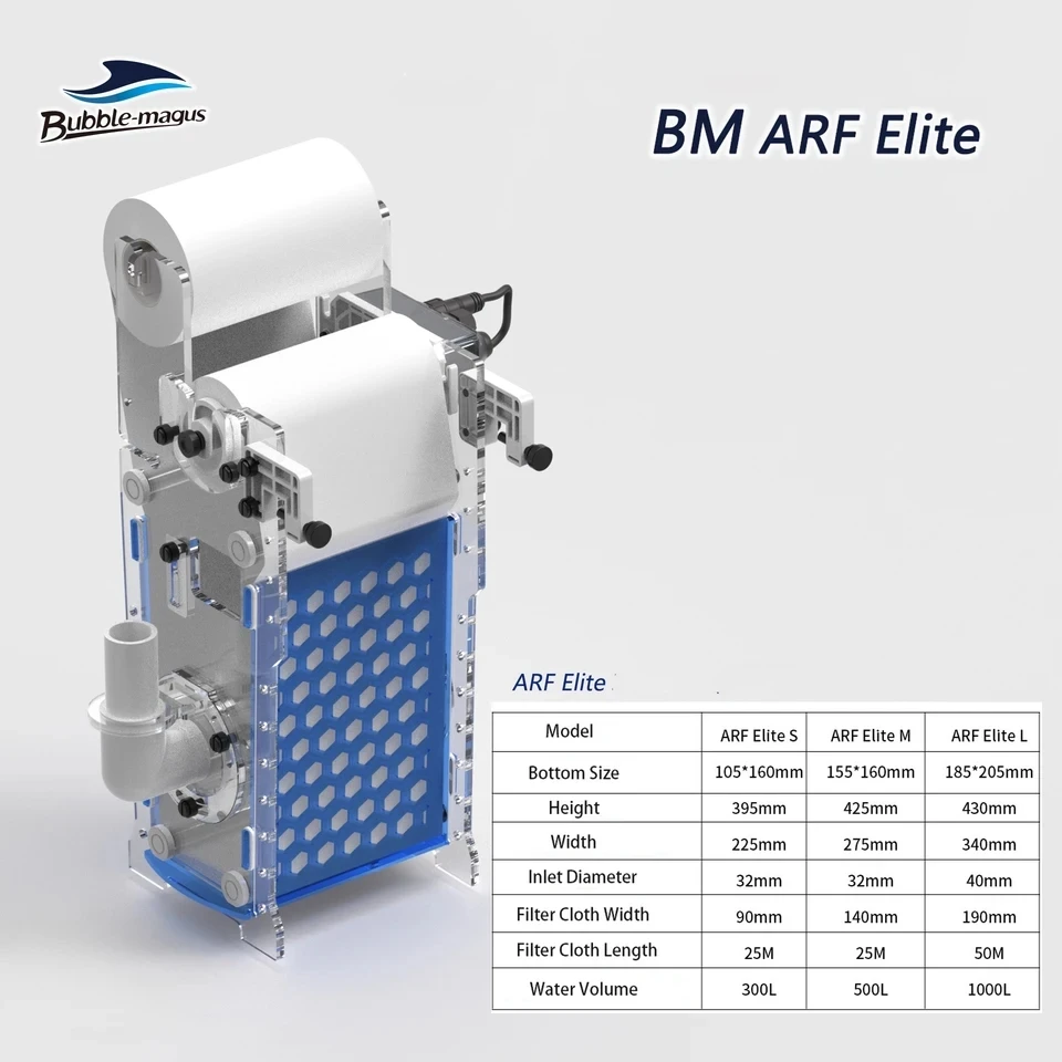 Bolha magus arf elite 2025 nova versão filtro de rolo automático aquário tanque de peixes sistema de filtragem de cárter de lã automático - Image 3