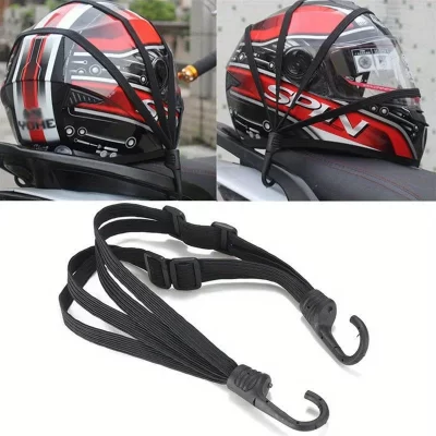 Alça universal para bagagem de motocicleta, 60cm, engrenagens para capacete de moto, fivela elástica fixa, rede protetora retrátil de alta resistência