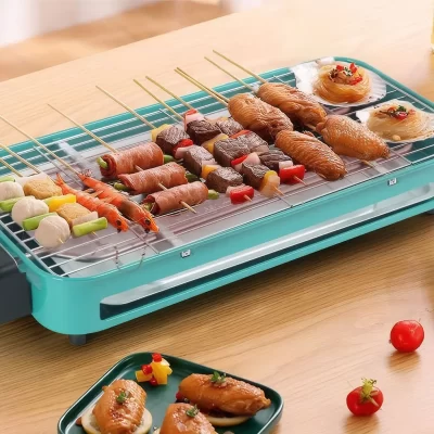 Multifuncional fogão de churrasco elétrico doméstico não fumar churrasqueira grelha elétrica pan ao ar livre indoor diy máquina churrasco