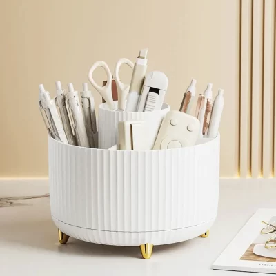 360 Degree Rotating Makeup Brush Organizer Storage Box Cosmetic Brush Holder Desktop Pen Pencil Container Organizer 1PCS
