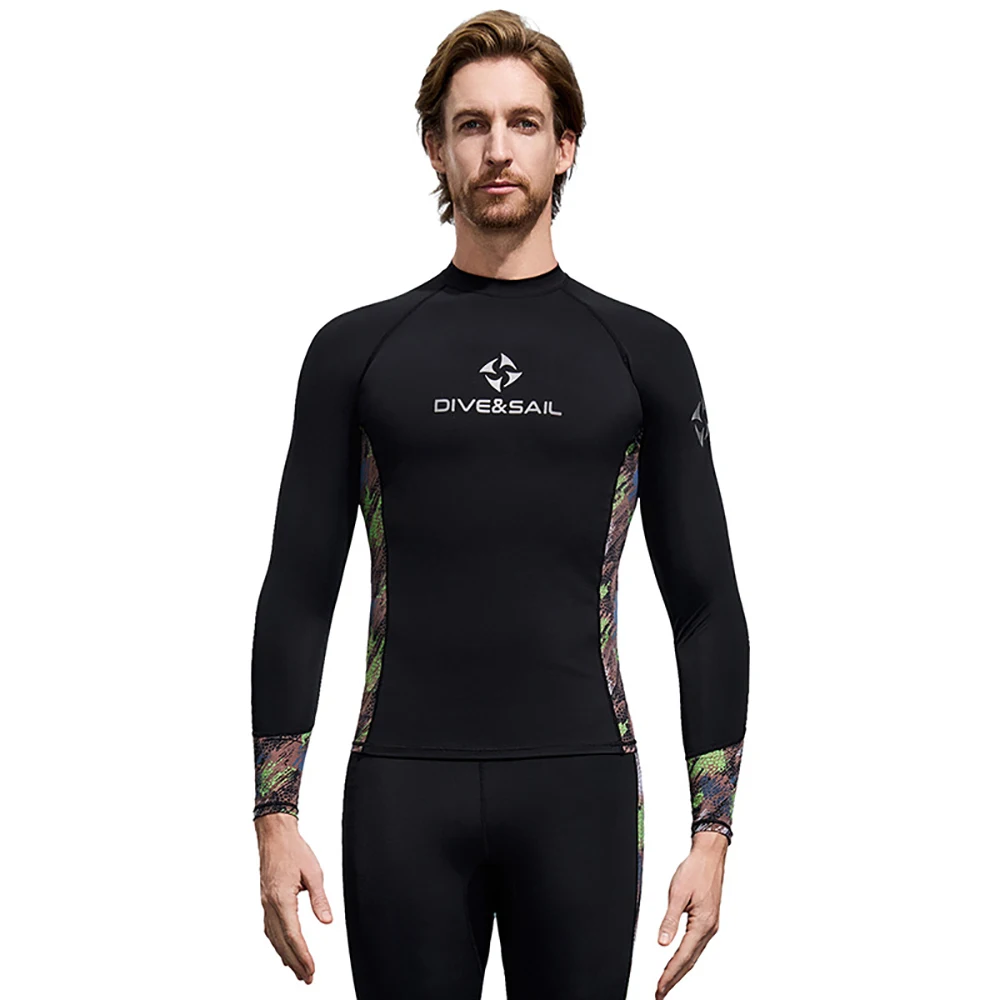 Masculino feminino surf protetor solar mergulho proteção da pele camiseta maiô de manga longa natação flutuante proteção uv lycra mergulho topos - Image 6