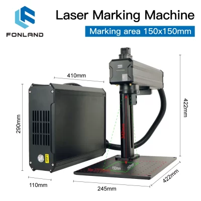 Fonland S5 Industrial Fiber Laser Marking Machine Portable Engraver for Metal Jewelry Leather High Precision Commercial Grade