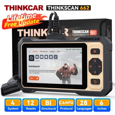 Thinkcar thinkkscan 662 4 sistema ferramenta de diagnóstico do carro scanner automático 12 reinicialização controle bidirecional pode leitor de código fd obd2