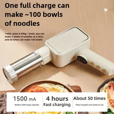 Electric Multi-functional Noodle Machine, Wireless New Small Handheld Household Automatic Noodle Machine with Mold
