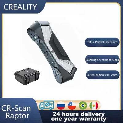 Creality 3D Scanner CR-Scan Raptor Digitalização portátil 0,02 mm Precisão 60fps Velocidade de digitalização Laser azul NIR Light Escáner de impressão 3D