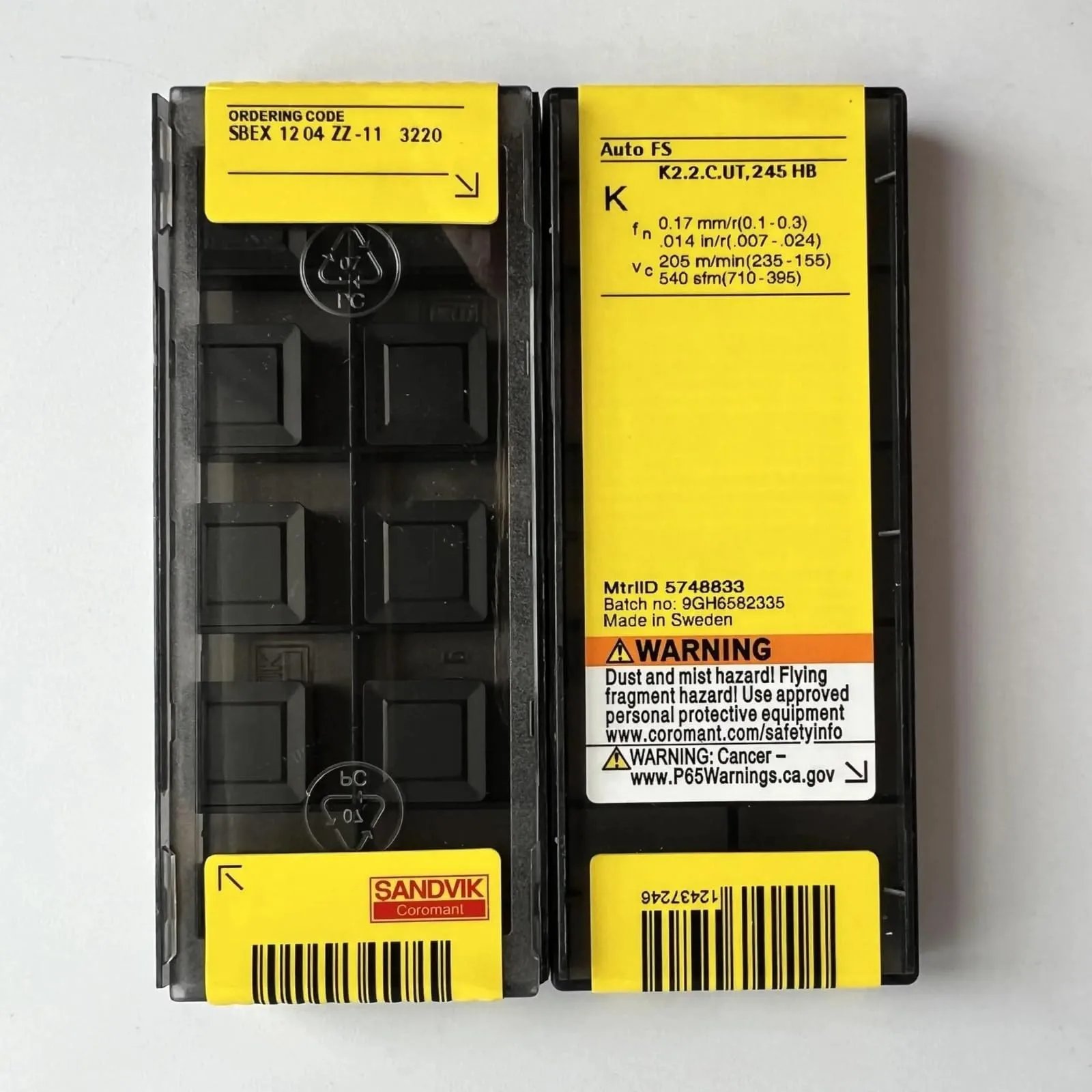 Original SANDVIK / SBEX1204ZZ-11 3220 / Lâmina CNC de liga dura 10 unidades