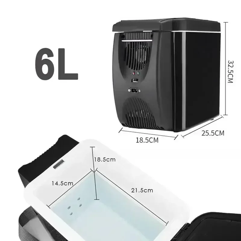 NEW 6L Portable Compact Mini Fridge 12V Car Refrigerator Freezer for Camping Traveling Electric Cool Box Summer Outdoor Fridge - Image 6