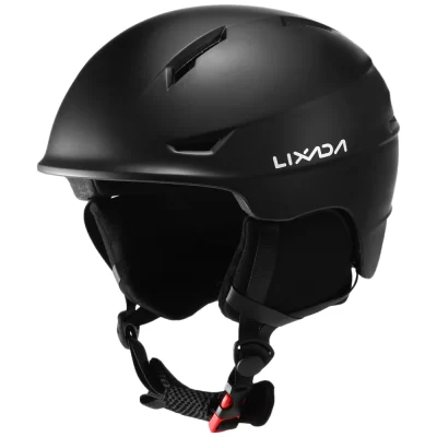 Lixada Capacete de snowboard com protetor de orelha removível para homens e mulheres Capacete de esqui de segurança com óculos de alça fixa Capacete de esqui