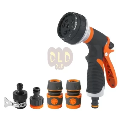 Pistola de rega para jardim, 8 modos, pulverizador de alta pressão, bico de irrigação ajustável para plantas, gramado, quintal, aspersor