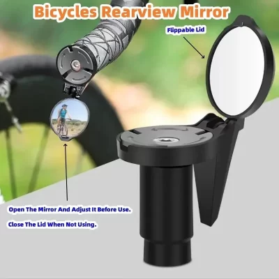 Bicicleta 1pc espelho retrovisor convexo guiador barra de queda montagem lente acrílica refletor visão traseira peso leve