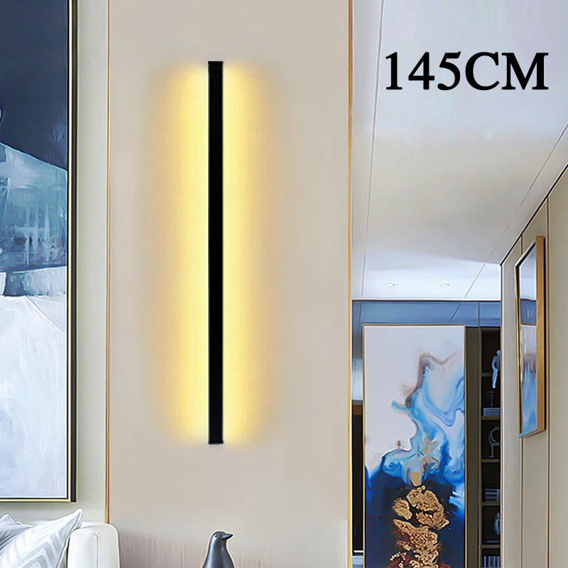 Luz de parede longa ao ar livre à prova dwaterproof água moderna tira longa iluminação led lâmpada de parede ip65 jardim ac 85-256v decoração ao ar livre - Image 3