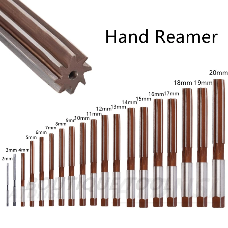 Hand Reamer D2-20mm 2.5/3.5/4.5/5.5/6.5/7.5/8.5mm 5/7/10/17pcs CNC Tool Precision H8 Straight-shank Metal Expansion Reamers