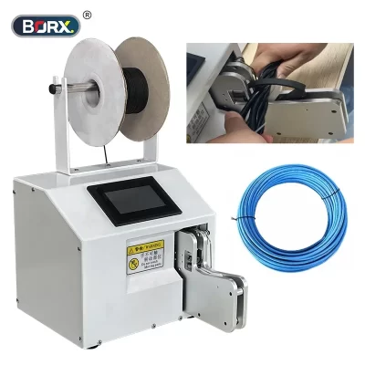 BORX-Máquina de Amarrar Fio Semi-Automático, Máquina de Encadernação de Cabos, Dispensador de Filme Estirável Livre, Tela Sensível Ao Toque, 220V, 5-35mm