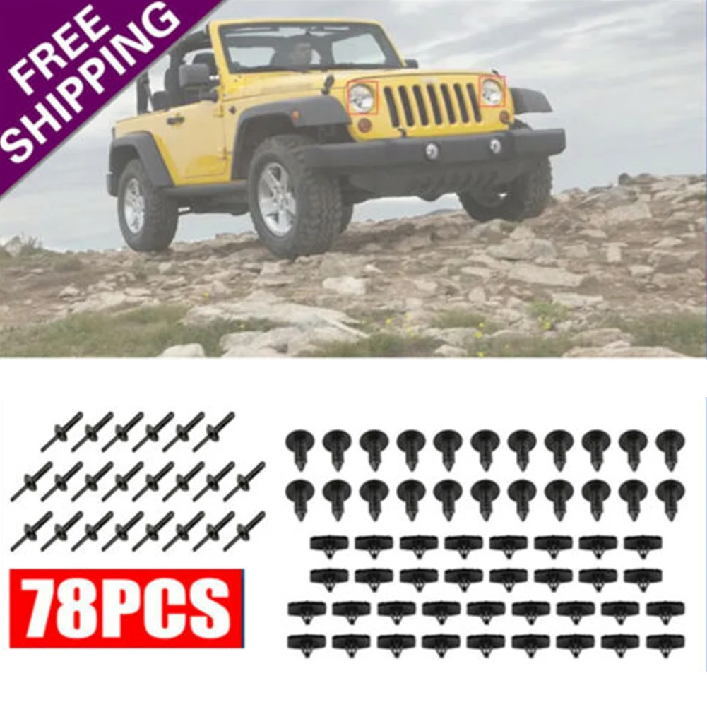 78 pçs completa fender flare kit de montagem de clipe de ferragem para jeep wrangler jk modelos 2007-2018 para jeep gladiator (jt) 2020 8109006 - Image 6