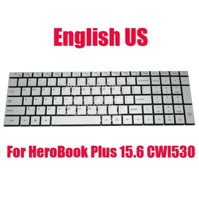 Teclado de laptop para Chuwi HeroBook Plus 15.6 CWI530 Inglês EUA Prata retroiluminado