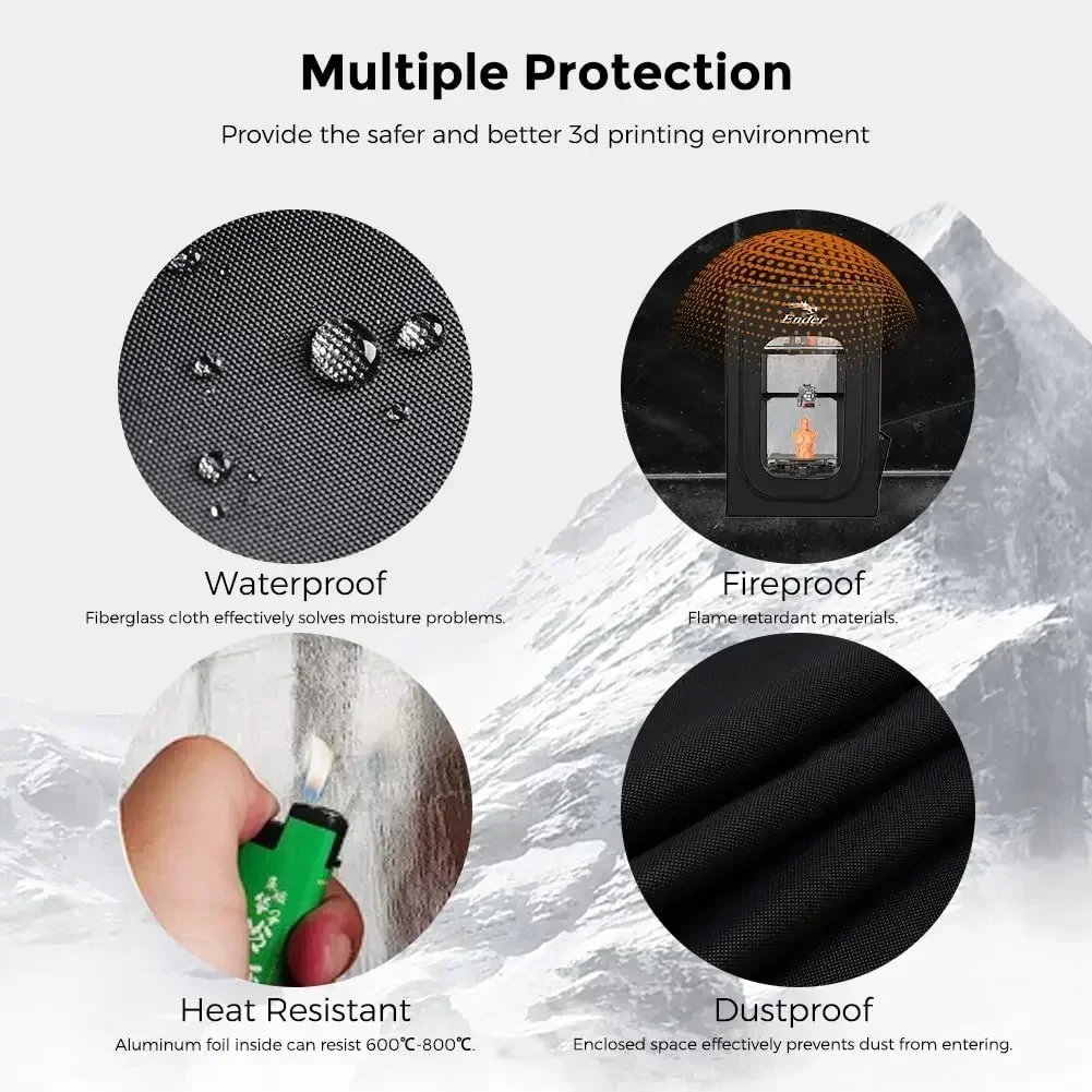 Creality oficial ender gabinete atualização temperatura constante à prova de fogo à prova de poeira capa protetora da impressora 3d para Ender-3/3 v2 - Image 4