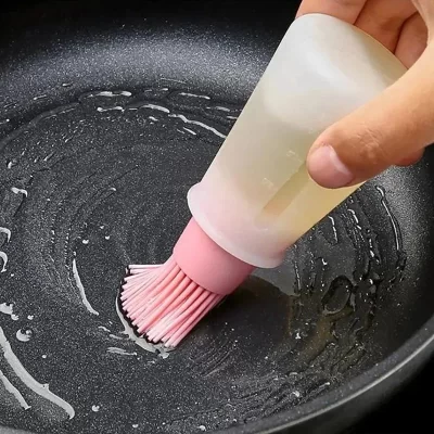 Garrafa de óleo de silicone escova dispensador de óleo garrafa com escova de churrasco portátil ao ar livre acessórios para churrasco cozinha cozimento gadget