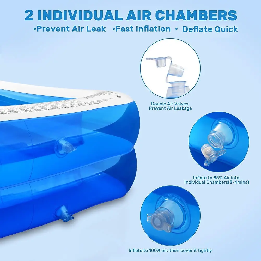 2.6M/2M Swimming Pool Large Pools for Family Inflatable Framed Removable Bathtub Kids Beach Ourdoor Game Indoor for Cottages - Image 3