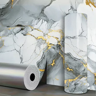 Painel de parede com padrão de mármore estilo europeu, casca e bastão, papel de parede decorativo, arte de parede para sala de estar, quarto, decoração de casa