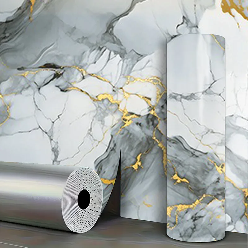 Painel de parede com padrão de mármore estilo europeu, casca e bastão, papel de parede decorativo, arte de parede para sala de estar, quarto, decoração de casa