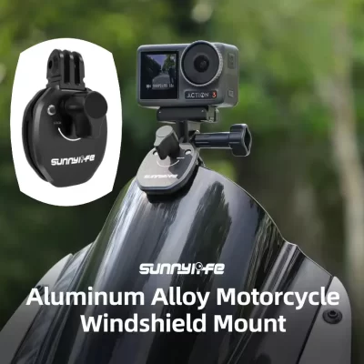 Sunnylife Motorcycle Windshield Clip for Insta360 X5 DJI Action 5 Pro GoPro DJI Pocket 3 Camera Aluminum Alloy Mount Accessories