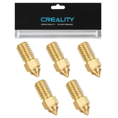 Bicos oficiais Creality Ender 3 V3 SE 0,4 mm 5 PCS Bicos de latão de alta velocidade M6 Hotend Extrusora Bico para Ender 5 S1/Ender 7 3D
