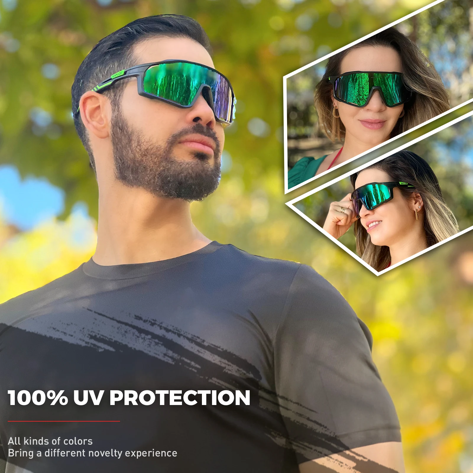 Kapvoe UV400 Cycling Sunglasses Men MTB Sport Glasses Outdoor Hiking Camping Goggles Women Road Bike Bicycle TR90 Frame 2023 - Image 4