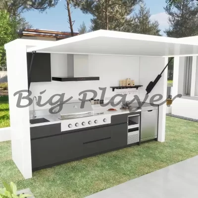 Novo Atacado personalizado cozinha ao ar livre grelha a gás armários de cozinha e churrasqueira com galpão