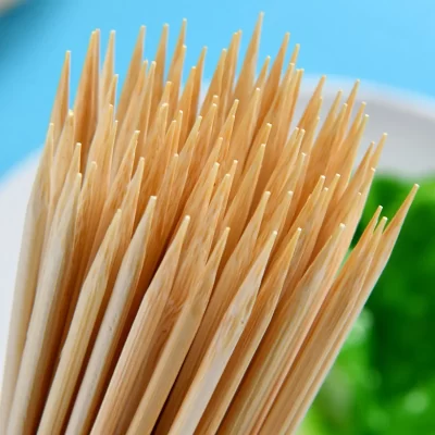 Espetos de churrasco de madeira de bambu, Comida Bamboo Meat Tool, Churrasco de cozinha, Varas longas descartáveis, Catering Grill, Camping, 40cm, 50Pcs