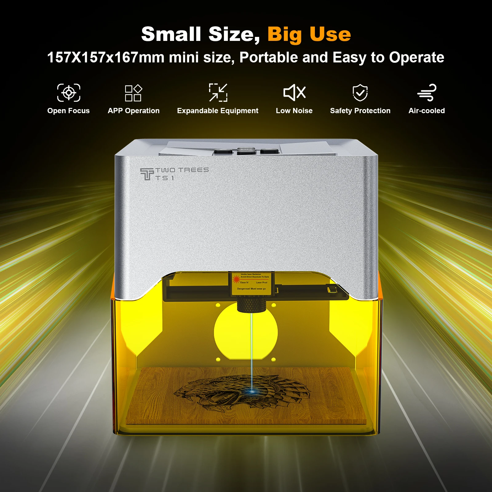 Ts1 portátil mini máquina de gravação a laser grbl open source velocidade máxima 3000mm/min twotrees diy gravura e fazer etiquetas de cachorro - Image 3