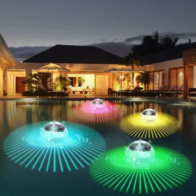 Led solar flutuante lâmpada piscina bola painel solar alimentado lagoa deriva brilho à prova dwaterproof água mostrar discoteca cor mudando luz