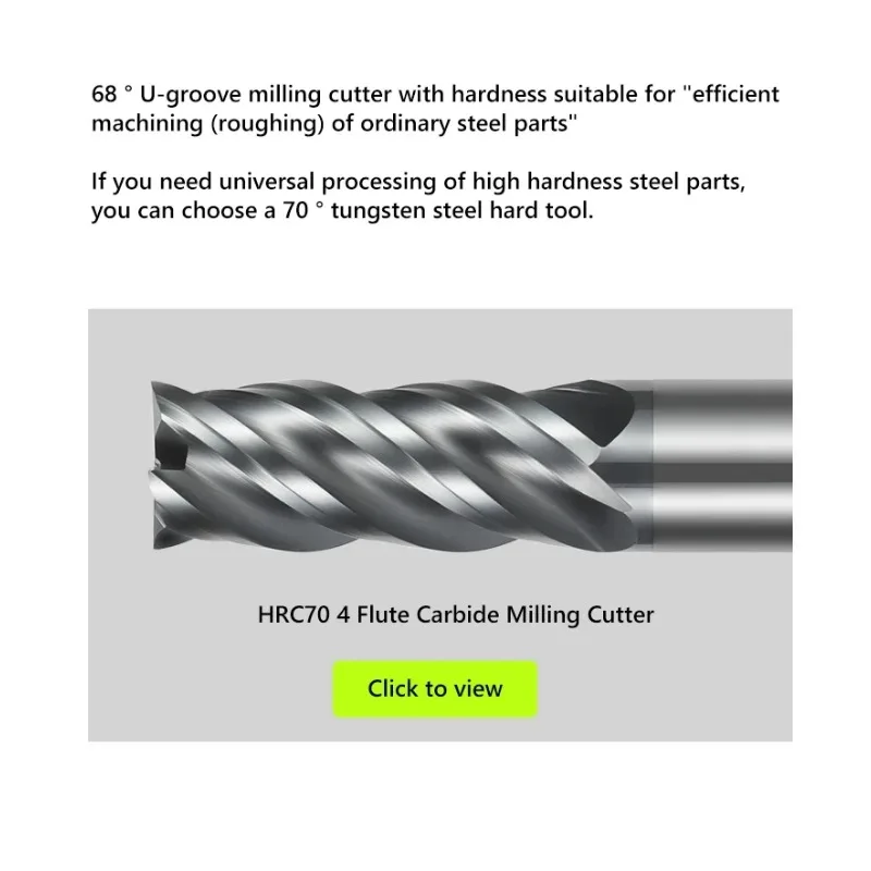 CNC Carbide End Mill HRC68 Unequal Helix Tungsten U-groove Cutter 4 Flute Metal Steel Machining Tool Router Bit Milling Cutter - Image 4