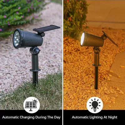 9 LEDs holofotes solares ao ar livre IP65 à prova d'água luzes de ponto brilho ajustável para jardim quintal entrada de garagem decoração de pátio