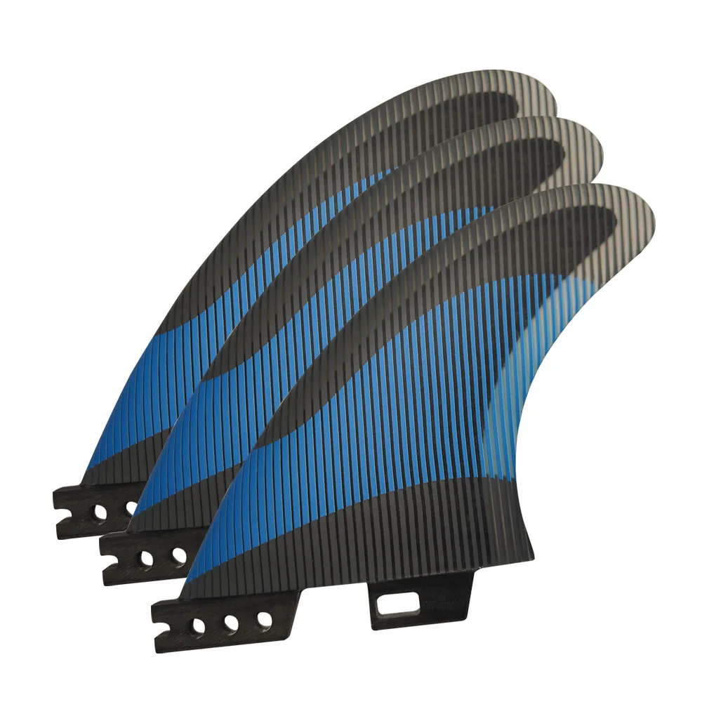Quilha Epoxy Resin Fiberglass Surf, FCS 2, Blue, MF, Médio, G5, Prancha Thruster, Fins, Novo