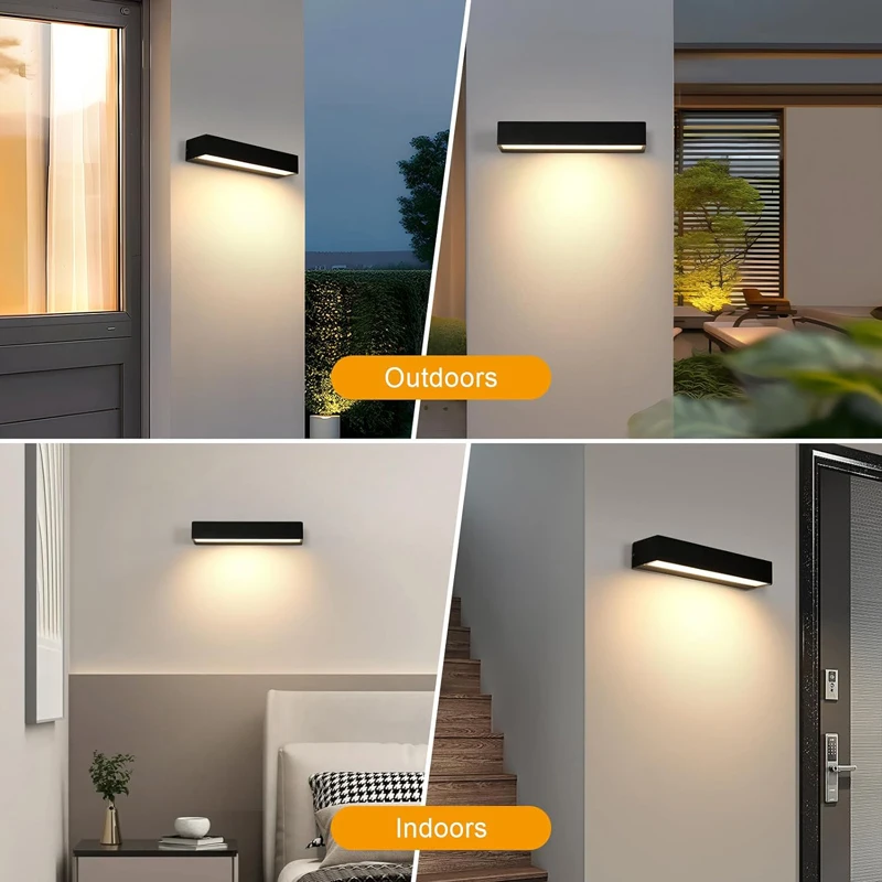 Alumínio Luminárias e Arandelas De Parede 110V 220V Led Arandela externa interna a prova dagua IP65 12W 18W 30W luminária quadros decoração de parede sala quintal e jardim escada luzes da rua iluminação residencial - Image 4