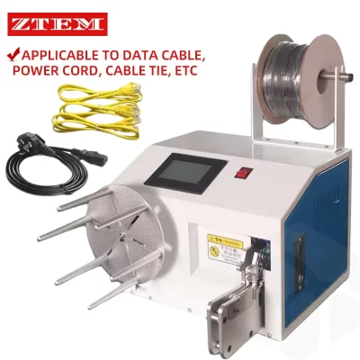 3-60mm Automatic Wire Winding Tying Machine Wires Winding machines for USB Data Cable Wire AC/DC Power Cables Cord Winder