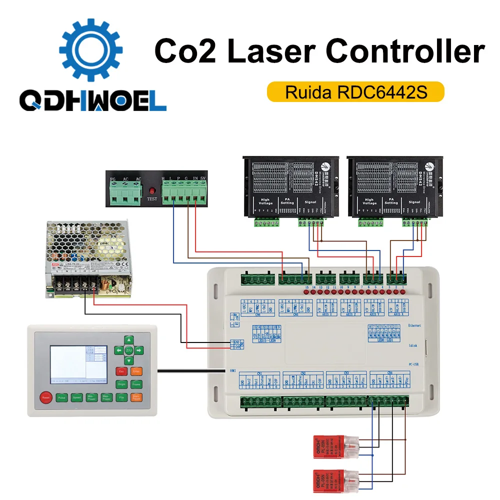 QDHWOEL Ruida RDC6442S RDC6442G Co2 Laser Controller for Laser Engraving and Cutting MachineRD Control System - Image 5