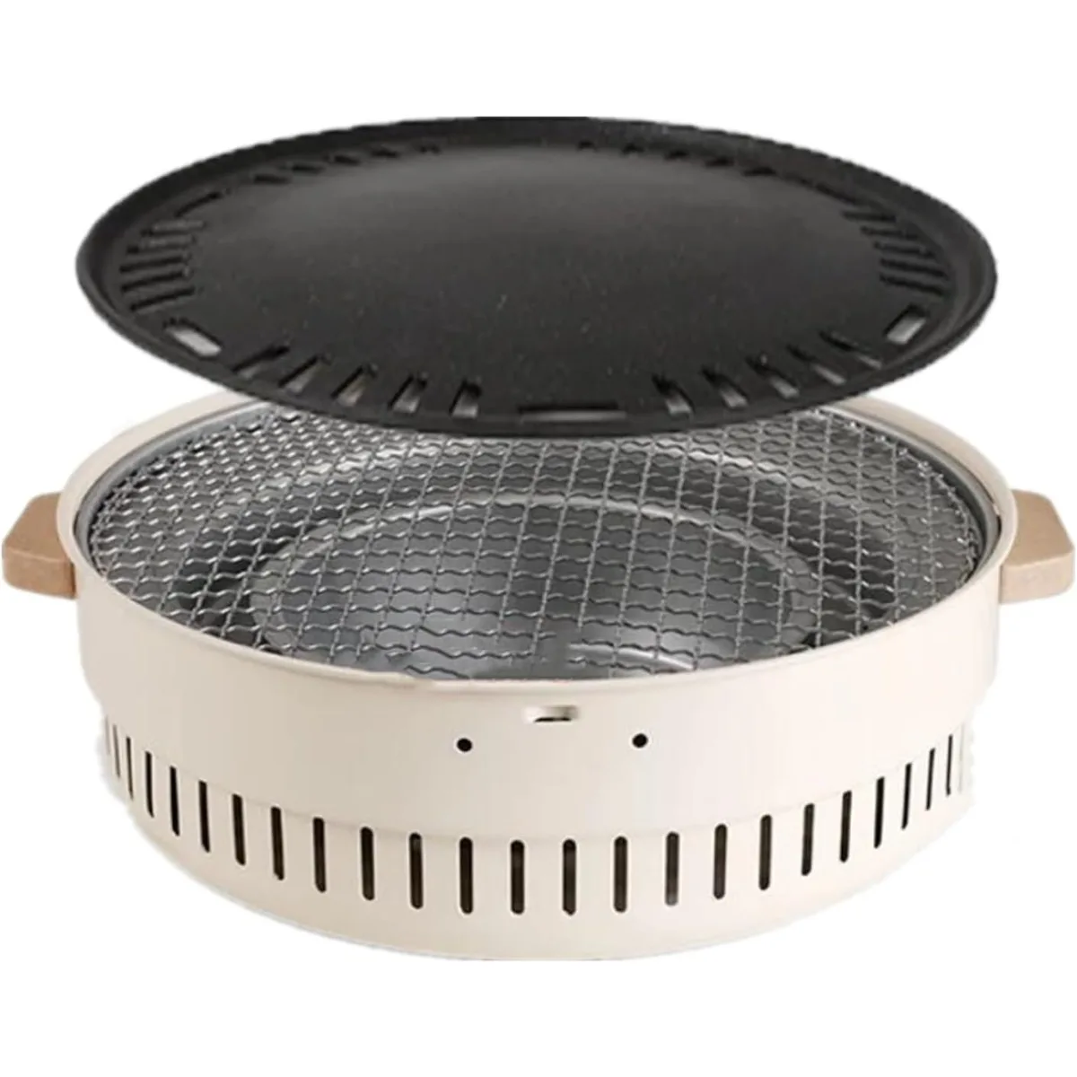 Grelha portátil para churrasco, grelha a carvão de mesa, aço inoxidável, fumante, churrasqueira para exterior/interno, piquenique, jardim, terraço