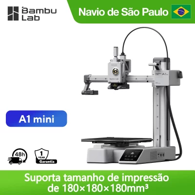 Bambu Lab A1 Mini 3D Printer Gray Color Without AMS 500 mm/s High Speed Printing Auto levelling Easy Maintenance 7KG Portable Size