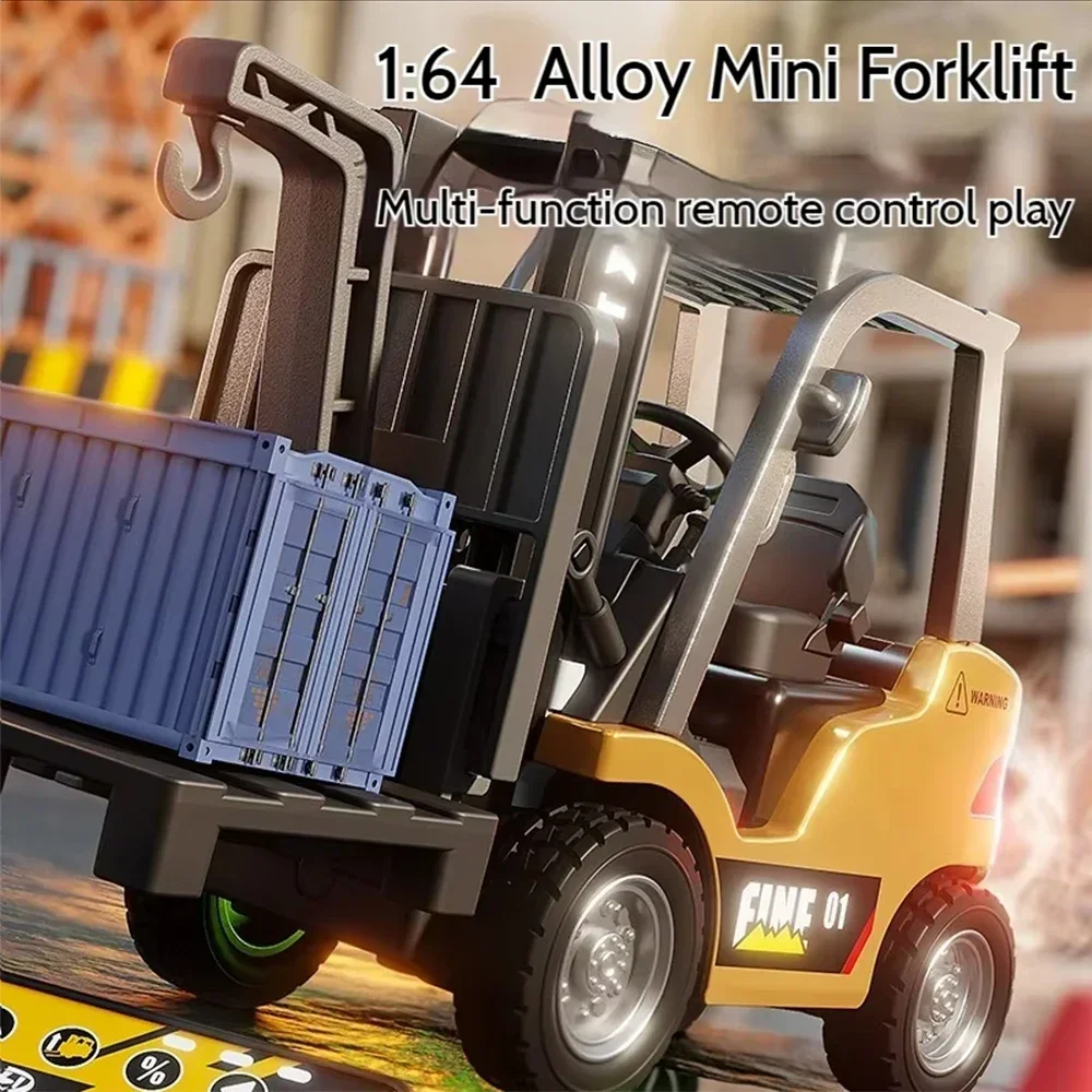 1/64 RC Forklift Trucks Alloy Mini Desktop Toys 2.4G Rc Cars Remote Control Engineer Vehicle Christmas Gifts for Boys Adults - Image 5