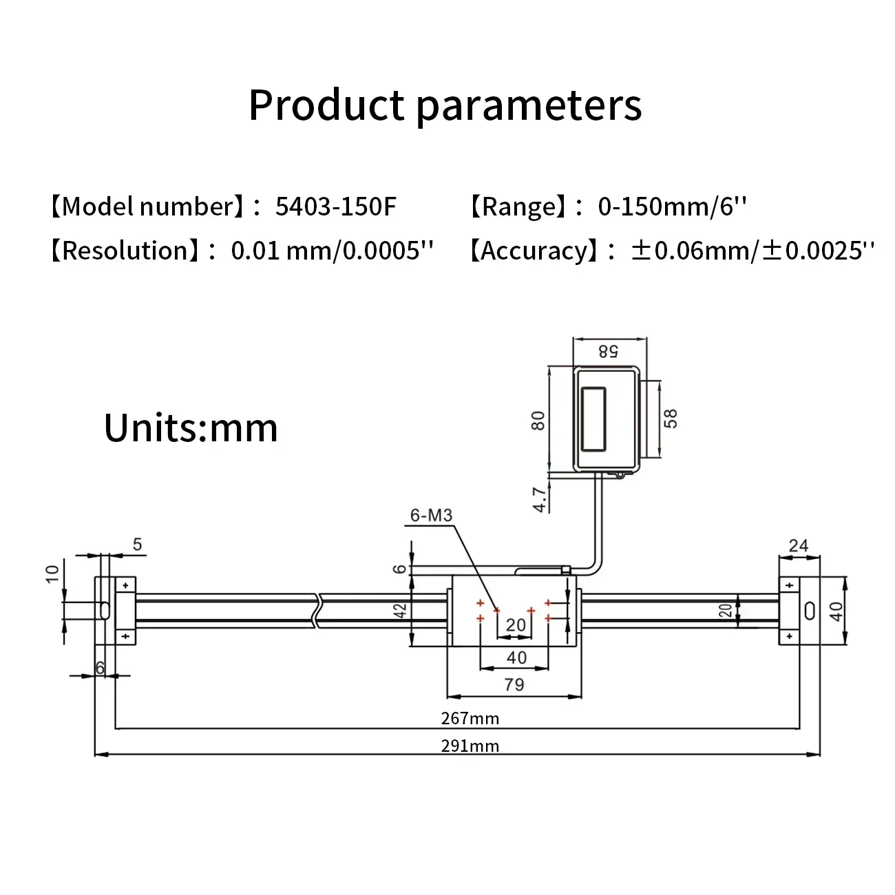 SHAHE Digital Readout Linear 0-150mm/0-6inch Accurate Digital LCD Digital Readout Lathe Linear Scale for Milling Machines - Image 3