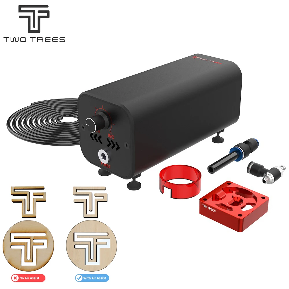 Twotrees Air Assist Bomba de ar de alta velocidade Fluxo de ar ajustável compatível com gravador a laser TTS-55/Atomstack A5 Pro/Sculpfun S9
