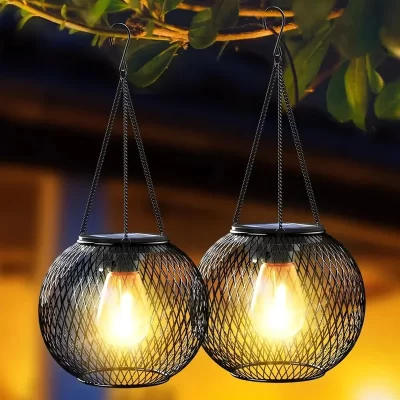 Lanterna solar ao ar livre, luzes solares atualizadas ortopédicas para luzes suspensas decorativas externas lanternas solares à prova d'água