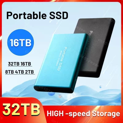 Portable SSD 8TB External Hard Drive 4TB External Solid State Drive Mass Hard Disk Hard Disk High-Speed Storage for PC/Mac/Phon